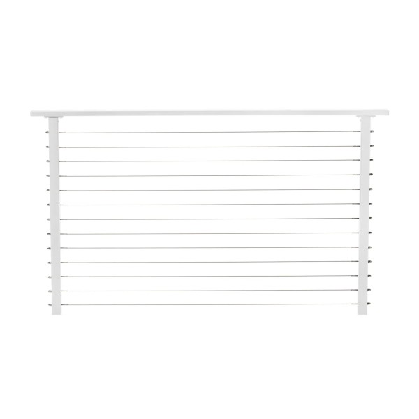 CityPost 36" White Marine Grade Cable Railing System with Stainless Steel Cable (Sold Per Linear Foot)