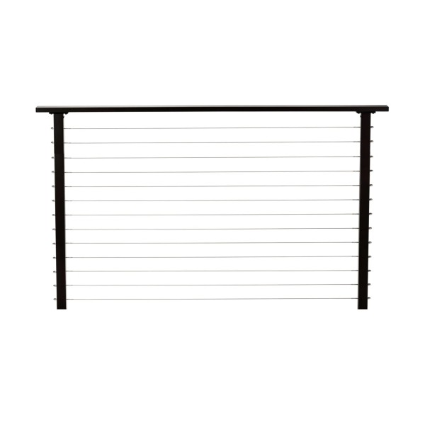 CityPost 42" Black Marine Grade Cable Railing System with Stainless Steel Cable (Sold Per Linear Foot)