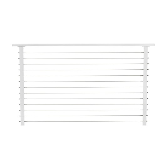 CityPost 36" White Marine Grade Cable Railing System with Aluminum Cable (Sold Per Linear Foot)