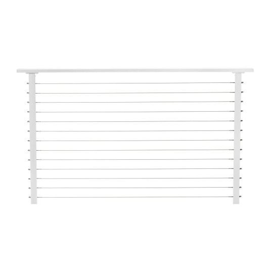 CityPost 42" White Standard Cable Railing System with Steel Cable (Sold Per Linear Foot)