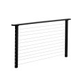 CityPost 36" High Marine Grade Black Cable Railing Section with Stainless Steel Cable (Sold Per Linear Foot)