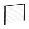 CityPost 42" High Marine Grade Black Cable Railing Section with Stainless Steel Cable (Sold Per Linear Foot)