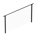 CityPost 42" High Marine Grade Black Cable Railing Section with Stainless Steel Cable (Sold Per Linear Foot)