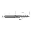 Ultra-Tec Push-Lock With Lag Clevis For 3/16" Cable - PL-LAG-CL-TE6-1