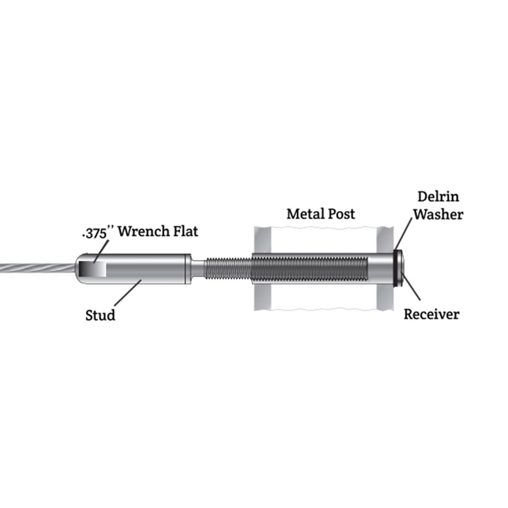 Invisiware Receiver with Push-Lock Stud Installation Diagram