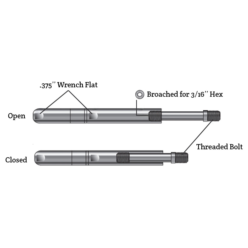 Push-Lock Tensioner with Threaded Bolt