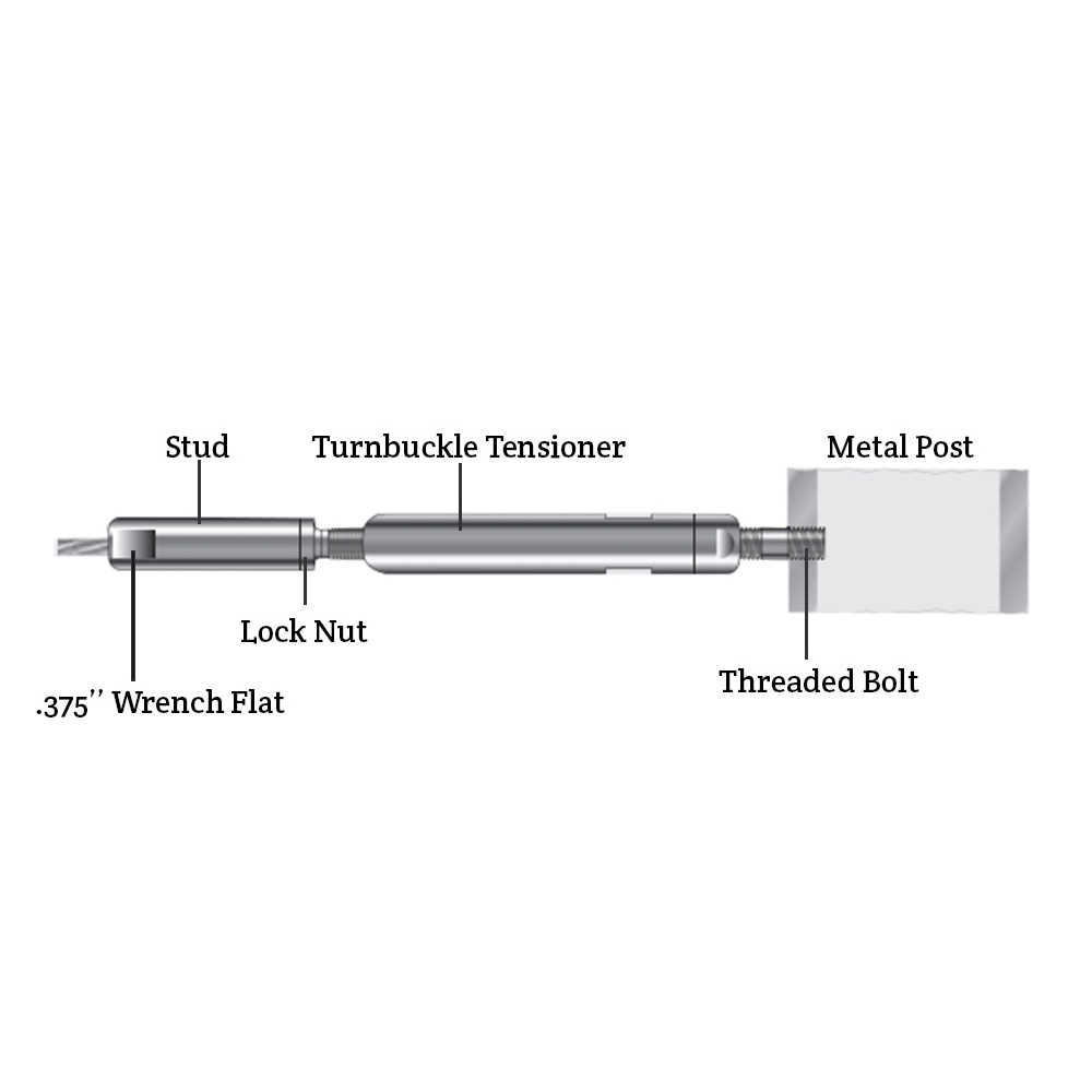 Push-Lock Turnbuckle with Threaded Bolt