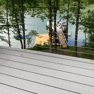 Wood Posts with Composite Sleeve Cable Railing Installation